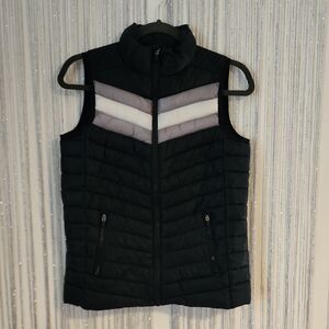 Fabletics retro style Women's Black Quilted Vest xs